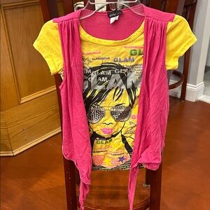 Circo Glamorous Pink and Yellow Kids Tee